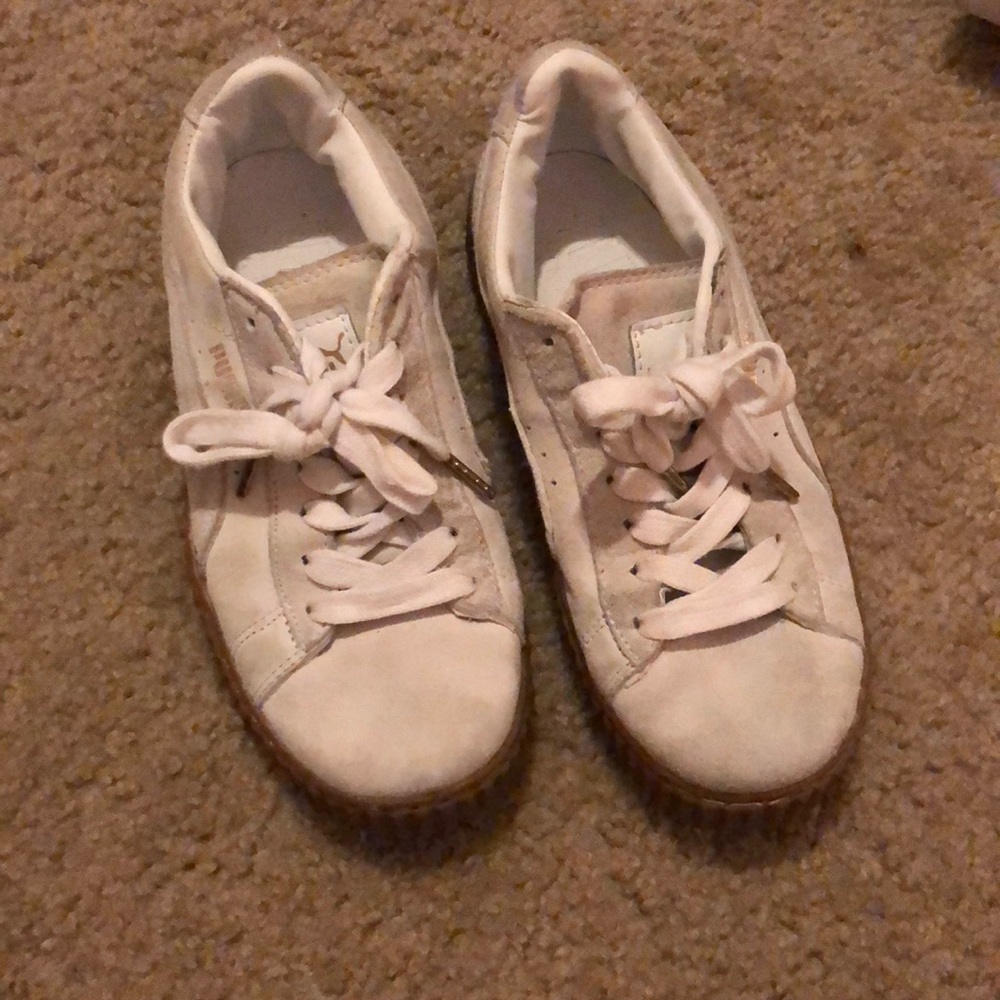 platform white suede puma fenty sneakers